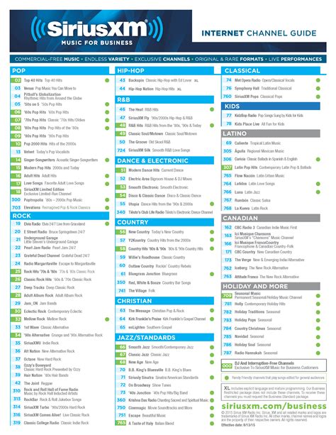 sirius xm channel list printable.